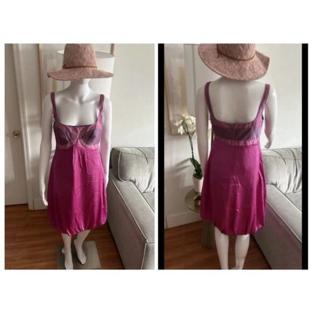 Nicole Miller Collection Babydoll Silk Dress Colorblock Fairy Y2K Vintage 4